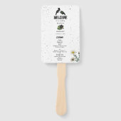 Gothic Halloween Zwarte Rozen Kraaien Bruiloft Handwaaier (Voorkant)