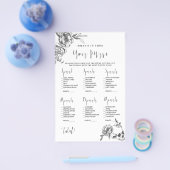 Gothic Hand draw Flowers vrijgezellenfeest game fl Flyer (Enkel)