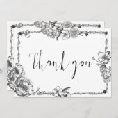 Gothic Hand getekende Flowers Skull-bridesmaidkaar Kaart (Voorkant / Achterkant)