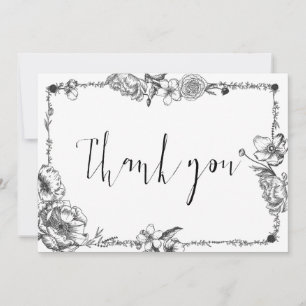 Gothic Hand getekende Flowers Skull-bridesmaidkaar Kaart