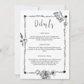 Gothic Hand getrokken Flowers Detail Enclosure Kaa Kaart (Voorkant)