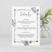 Gothic Hand getrokken Flowers Detail Enclosure Kaa Kaart (Staand voorkant)