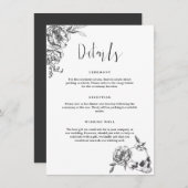 Gothic Hand getrokken Flowers Detail Enclosure Kaa Kaart (Voorkant / Achterkant)