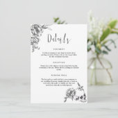 Gothic Hand getrokken Flowers Detail Enclosure Kaa Kaart (Staand voorkant)