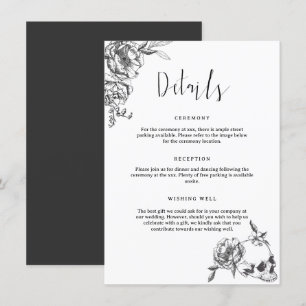 Gothic Hand getrokken Flowers Detail Enclosure Kaa Kaart