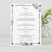 Gothic Hand-getrokken Kaart van het Menu van Bloem (Staand voorkant)