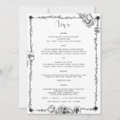 Gothic Hand-getrokken Kaart van het Menu van Bloem (Voorkant)