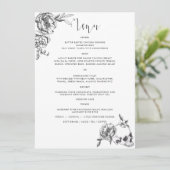 Gothic Hand-getrokken Kaart van het Menu van Bloem (Staand voorkant)