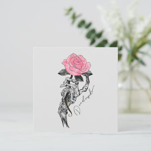 Gothic handbediende skelet met roze roze roze roze