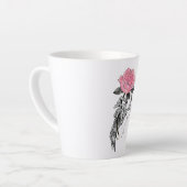 Gothic handbediende skelet met roze roze roze roze latte mok (Linkerhoek)