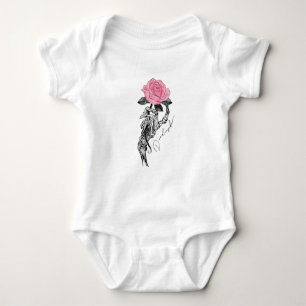 Gothic handbediende skelet met roze roze roze roze romper