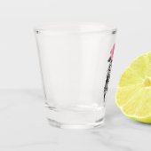 Gothic handbediende skelet met roze roze roze roze shot glas (Links)