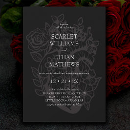 Gothic Handfasting Black Floral Heart Elegant Kaart