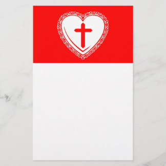 Gothic Hart + Kruis (Rood + Wit) Briefpapier