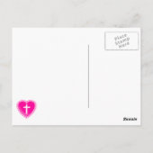 Gothic Hart + Kruis (Zwart + Roze) Briefkaart (Achterkant)