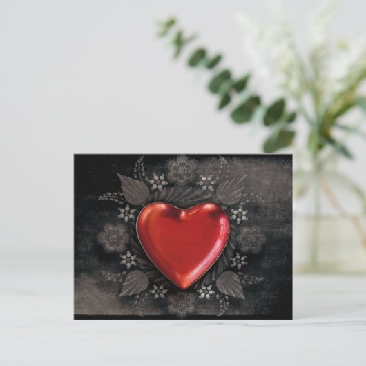 gothic hart liefde briefkaart (Staand voorkant)
