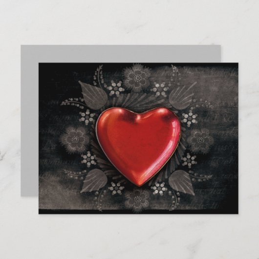 gothic hart liefde briefkaart (Voorkant / Achterkant)