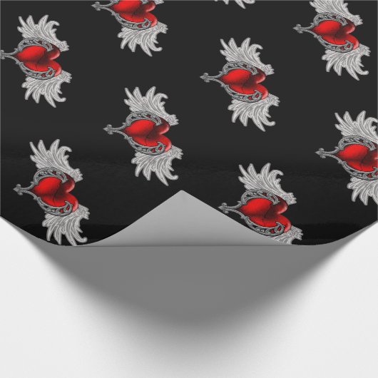 Gothic hart met Angel Wings Cadeaupapier (Hoek)