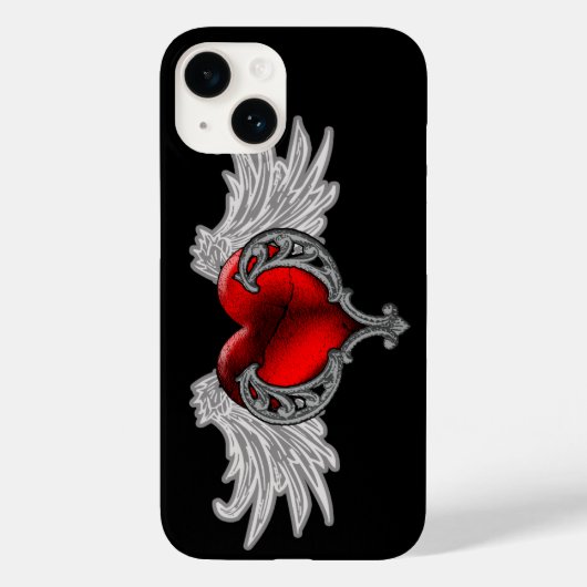 Gothic hart met Angel Wings iPhone 6 Hoesje (Achterkant)