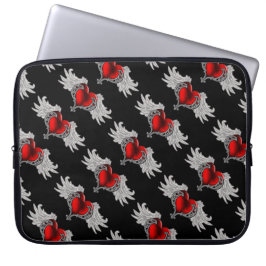 Gothic hart met Angel Wings-laptoptas Laptop Sleeve