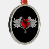 Gothic hart met Angel Wings Metalen Ornament (Rechts)