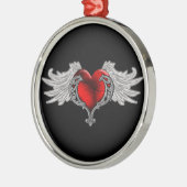 Gothic hart met Angel Wings Metalen Ornament (Links)