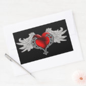 Gothic hart met Angel Wings Rechthoekige Sticker (Envelop)