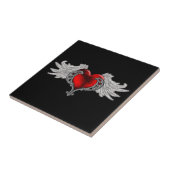 Gothic hart met Angel Wings Tegeltje (Zijkant)