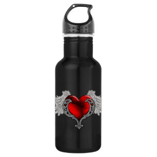 Gothic hart met Angel Wings Waterfles
