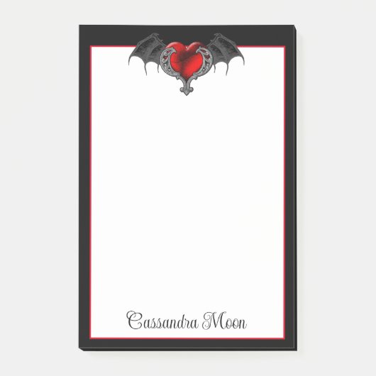 Gothic hart met bakboord post-it® notes (Voorkant)
