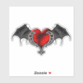 Gothic hart met bakvleugels vinylStickers Sticker (Vel)