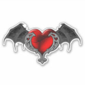 Gothic hart met bakvleugels vinylStickers Sticker (Voorkant)