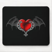 Gothic hart met Bat Wings Mousepad Muismat (Voorkant)