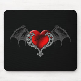 Gothic hart met Bat Wings Mousepad Muismat