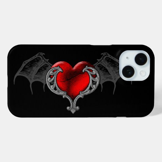 Gothic hart met Hoesje van BBT Wings iPhone 7 (Achterkant (horizontaal))