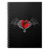 Gothic hart met Notitieboek van Bat Wings (Voorkant)