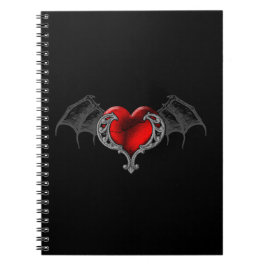 Gothic hart met Notitieboek van Bat Wings