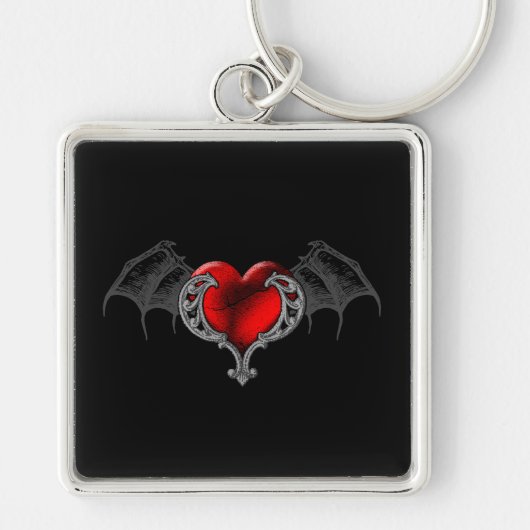 Gothic hart met Sleutelhanger van bakboord (Voorkant)