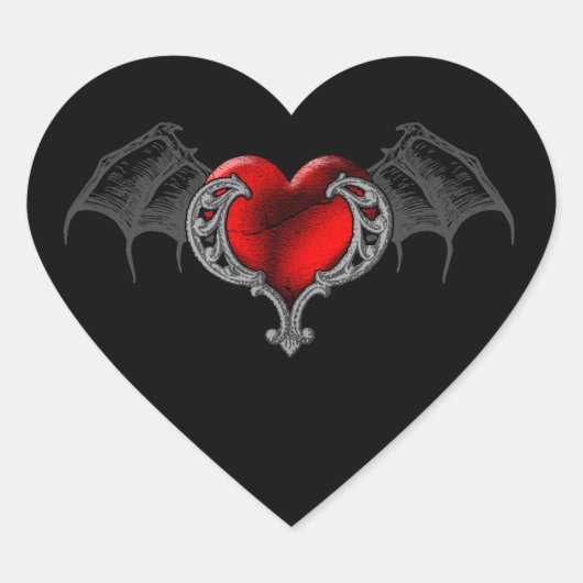 Gothic hart met Sticker van bakboord (Voorkant)