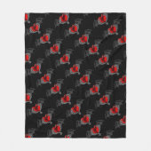 Gothic Hart met vleermuisvleugels Fleece Deken (Voorkant)