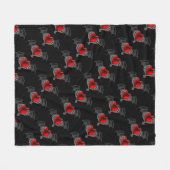Gothic Hart met vleermuisvleugels Fleece Deken (Voorkant (Horizontaal))
