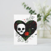 Gothic hart-uitnodigingskaart kaart (Staand voorkant)