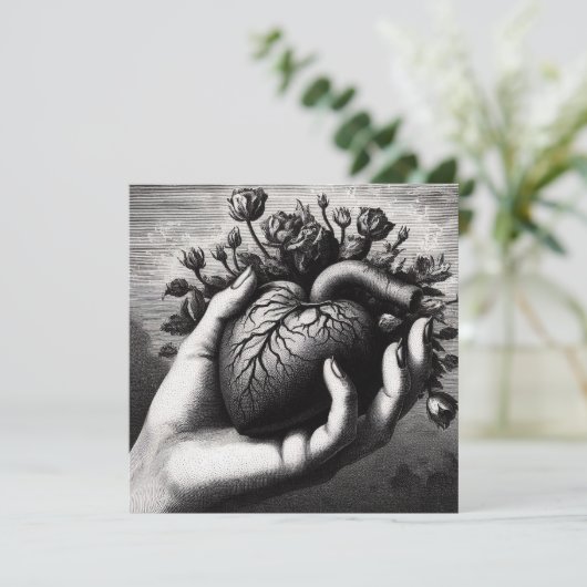  Gothic Hart Valentijn Retro Horror Kaart (Staand voorkant)