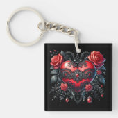 Gothic Hart Valentijnssleutelhanger Sleutelhanger (Voorkant)