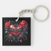 Gothic Hart Valentijnssleutelhanger Sleutelhanger (Achterkant)