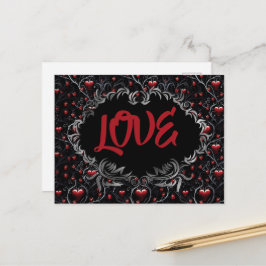 Gothic Harten LIEFDE Valentijn Briefkaart