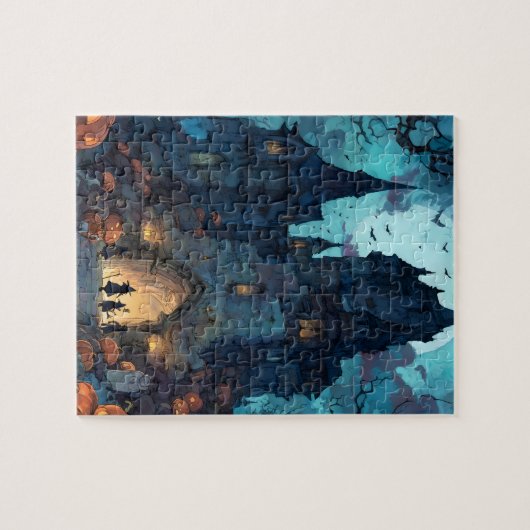 Gothic Haunted Castle Halloween Puzzle  Legpuzzel (Horizontaal)