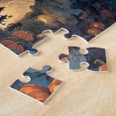 Gothic Haunted Castle Halloween Puzzle  Legpuzzel (Zijkant)