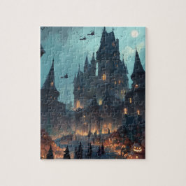 Gothic Haunted Castle Halloween Puzzle – Witches Legpuzzel