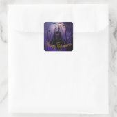 Gothic Haunted Castle Happy Halloween Vierkante Sticker (Tas)